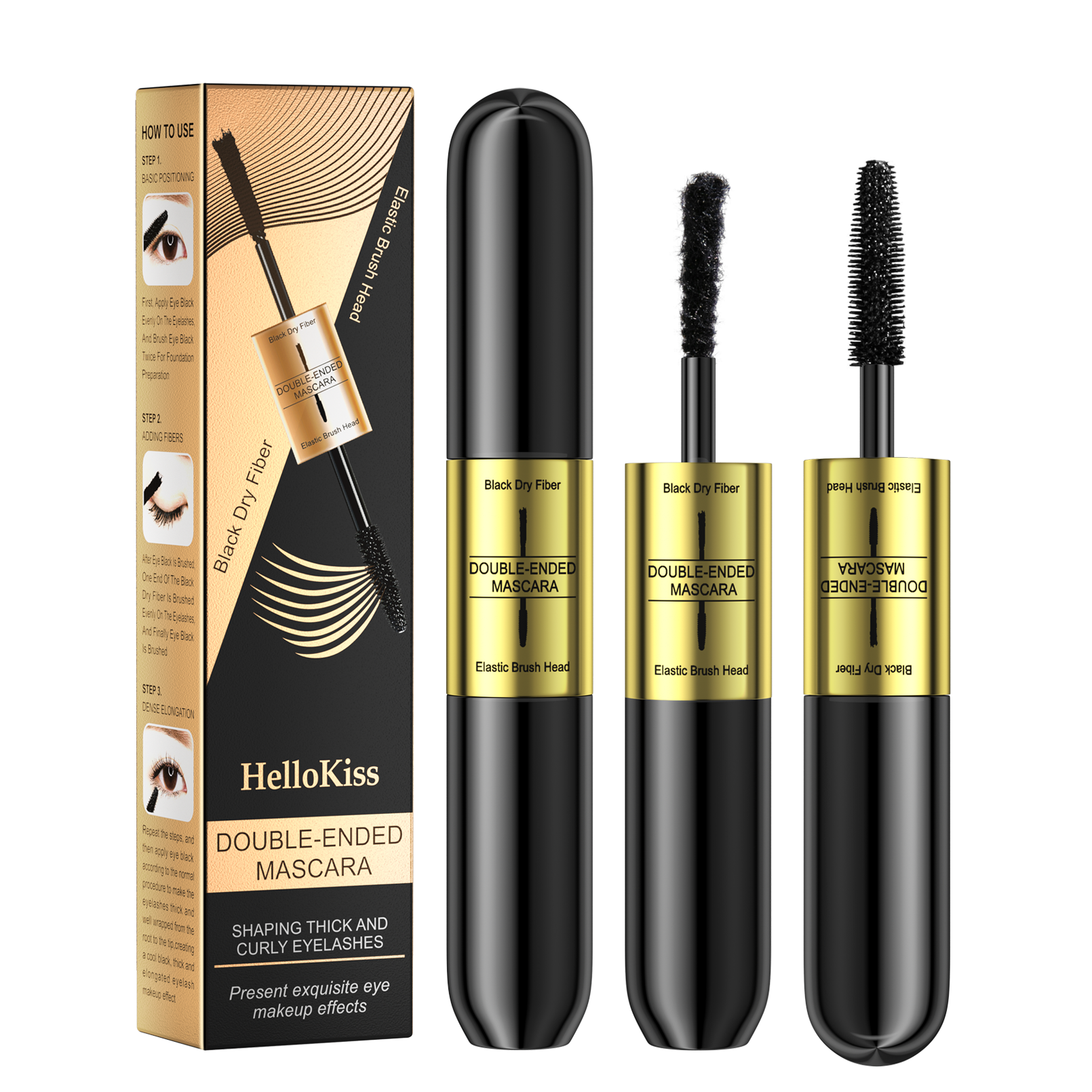 Eyelash Extension Double Volume - Double-ended 3D Mascara Waterproof Thick Long