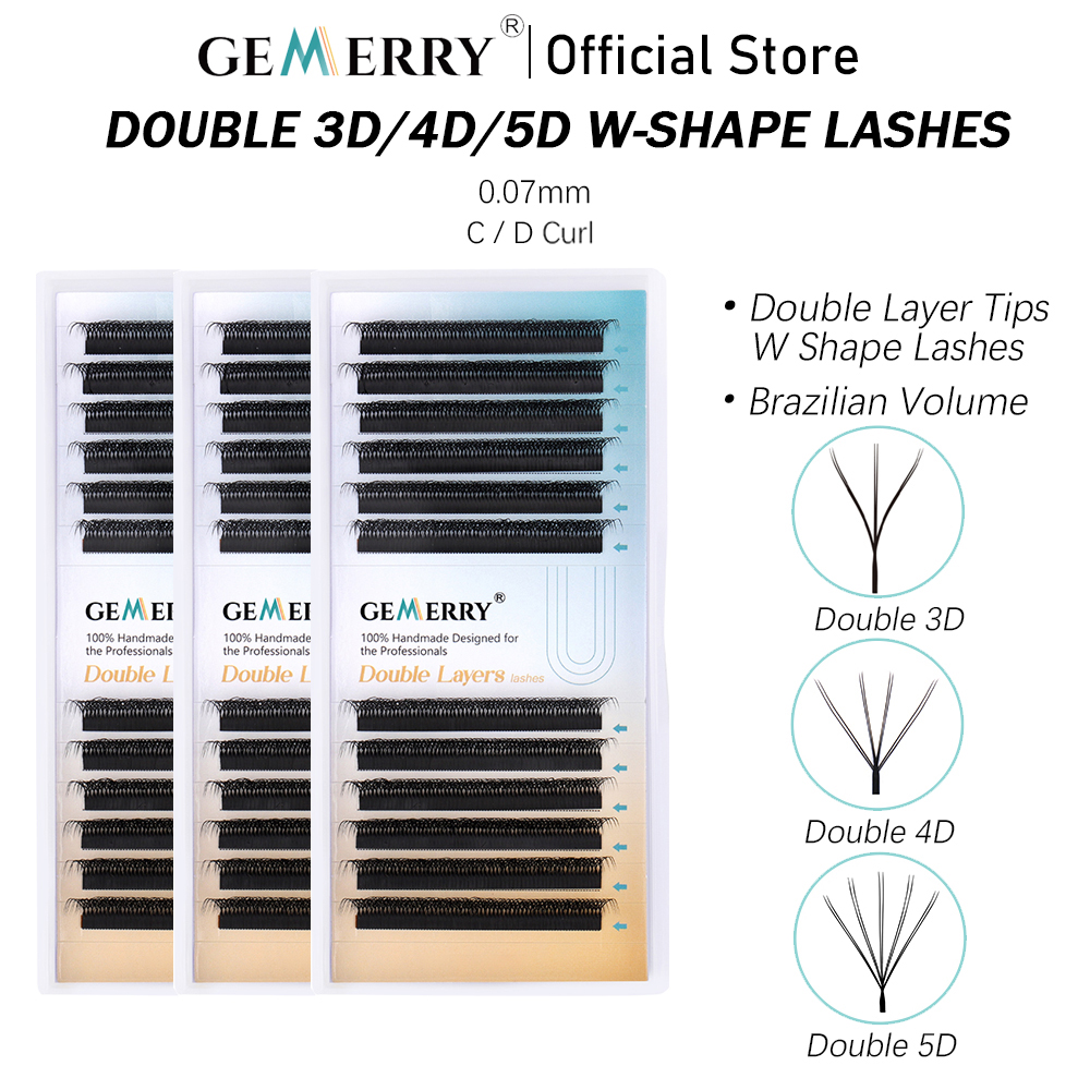 Eyelash Extension Double Volume - GEMERRY 4D/6D/8D/10D W Lashes Double Tips