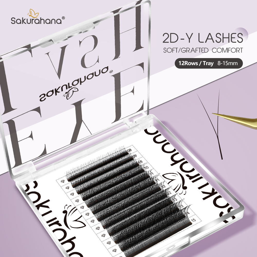 SAKURAHANA 2D YY Lashes Double – обзор и цена Eyelash Extension Double Volume