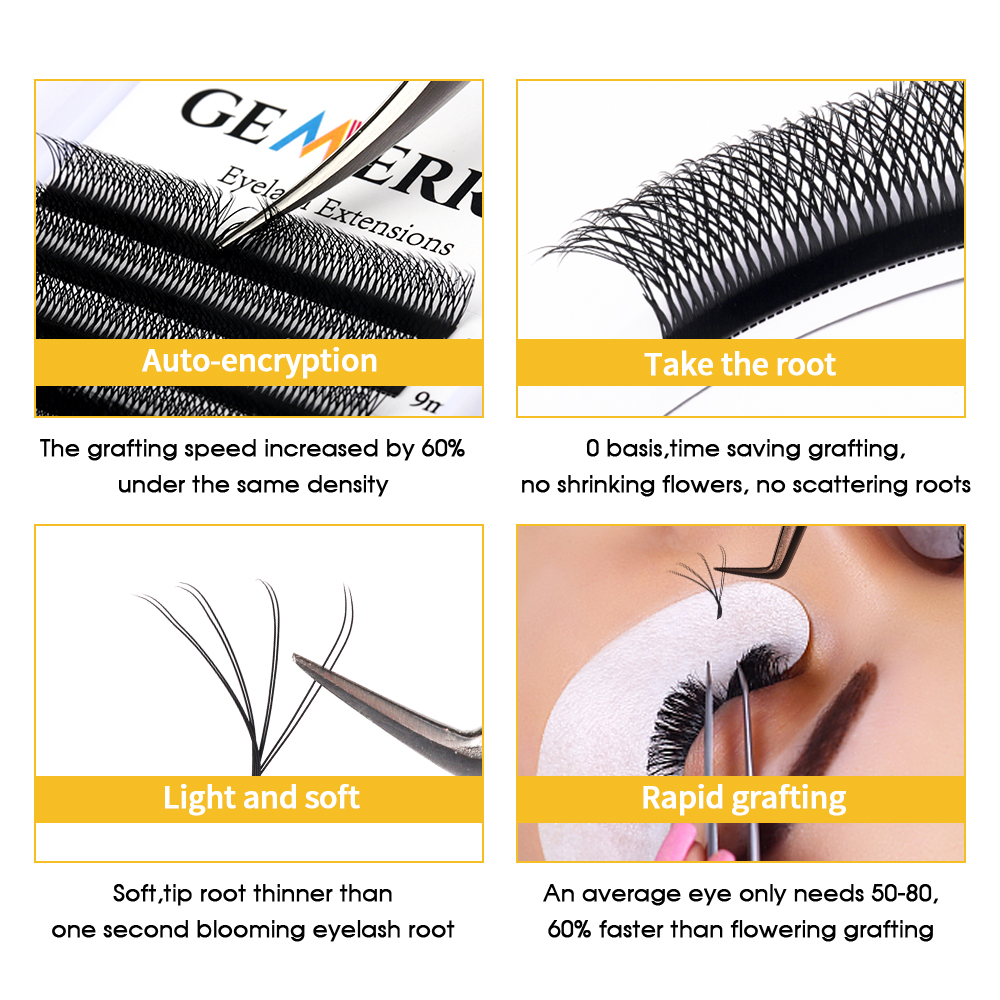 GEMERRY 4D/6D/8D/10D W Lashes  – обзор и цена Eyelash Extension Double Volume